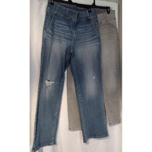 Women's Denim Bundle 2 Pair – Distressed Blue Jeans & Gray Straight Leg Jeans